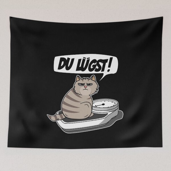 Item preview, Funny fat cat on scales - saying: You lie! designed and sold by AvilionDesigns.