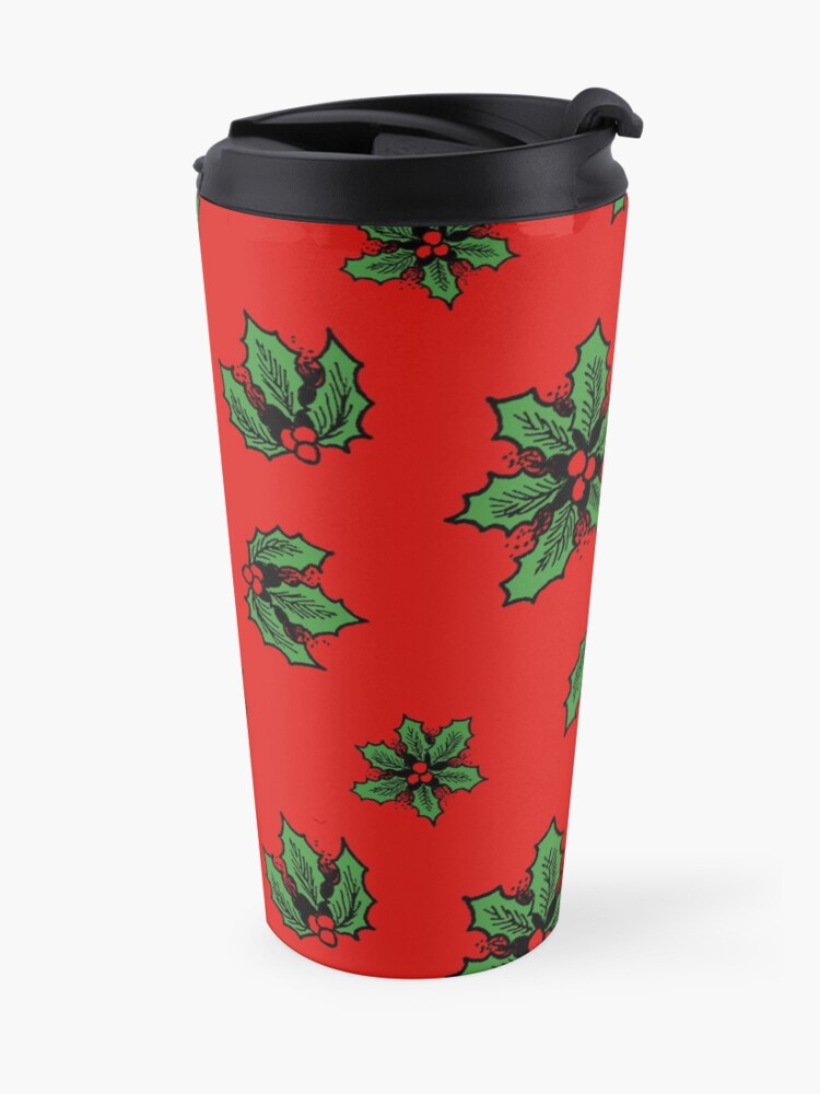 Alternate view of Winter Holly, Red Travel Coffee Mug