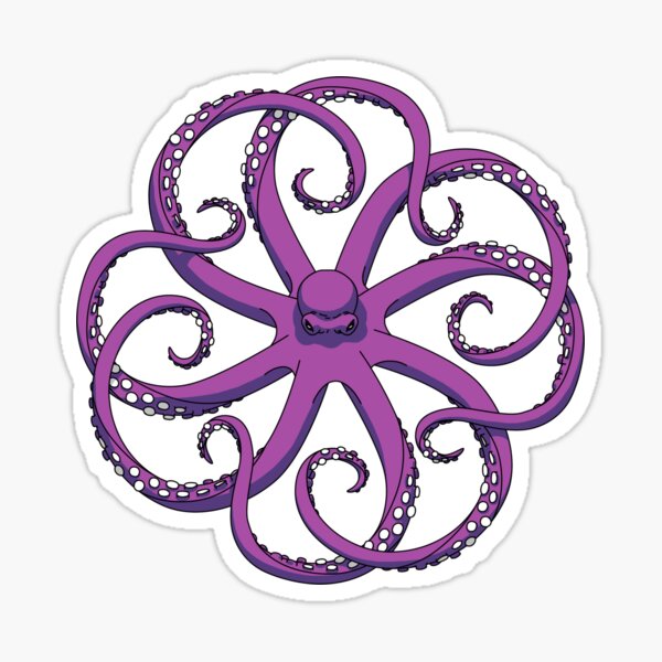 Hypnotic Octopus Purple Sticker