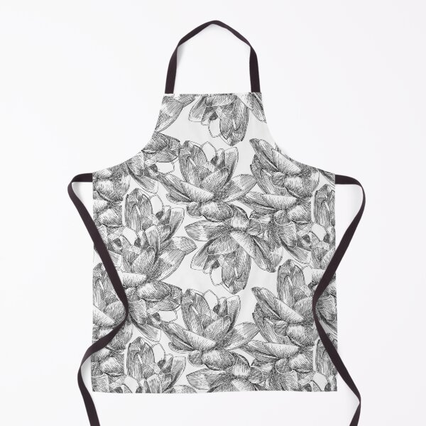 Item preview, Lotos grabado patrón gráfico en blanco y negro. designed and sold by agakubish.