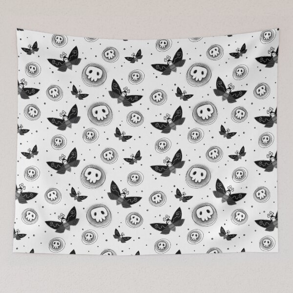Item preview, Death’s Head Hawk Moths and Skulls Pattern designed and sold by meljenart.