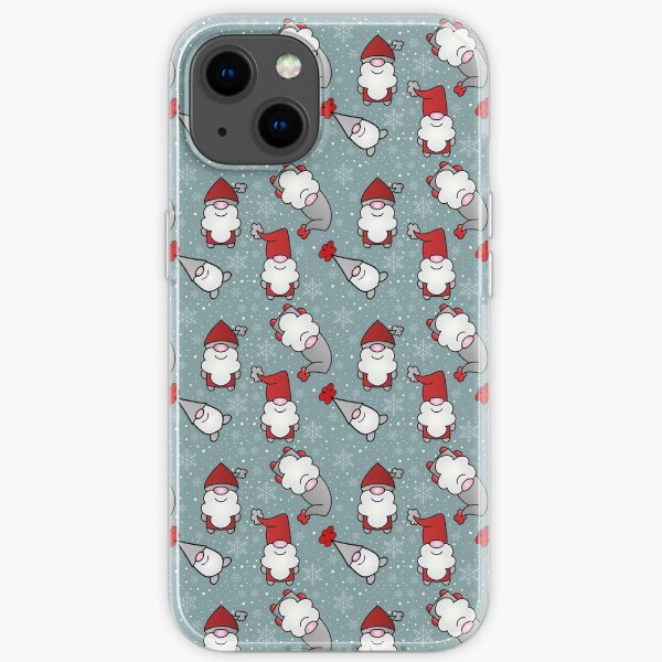 Red / Grey Gnome Christmas Pattern iPhone Soft Case