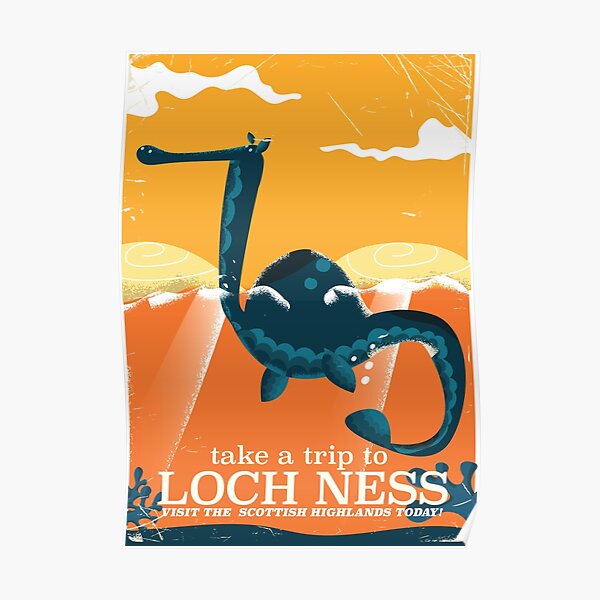 Loch Ness Scotland highlands vintage monster Poster Poster