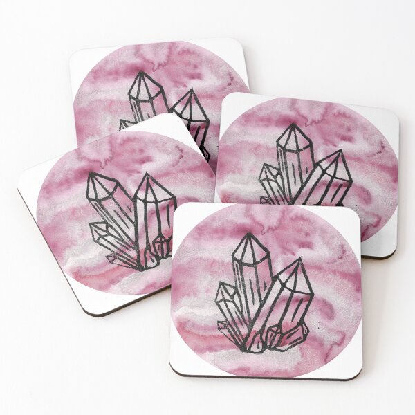 Item preview, Crystal Lino on pink Watercolour designed and sold by RowanandEmerald.