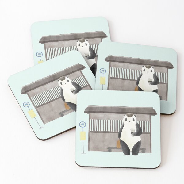 Item preview, Travelling Panda Coffee Animal Bus Stop designed and sold by Maika Coffee.