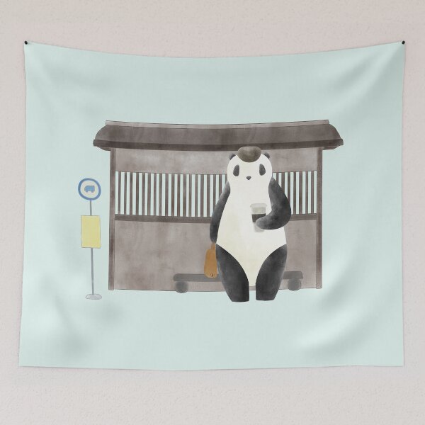 Item preview, Travelling Panda Coffee Animal Bus Stop designed and sold by Maika Coffee.