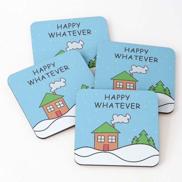 Item preview, HAPPY WHATEVER (Coloured Winter Scene) designed and sold by SarcasticWords.