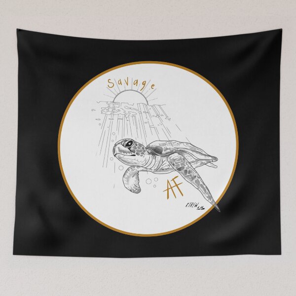 Item preview, 'Savage As F**k' Underwater Turtle designed and sold by KTREWTattoo.