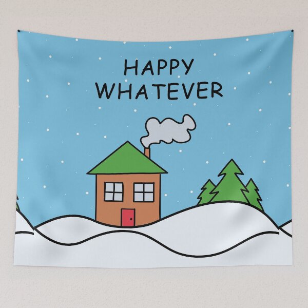 Item preview, HAPPY WHATEVER (Coloured Winter Scene) designed and sold by SarcasticWords.