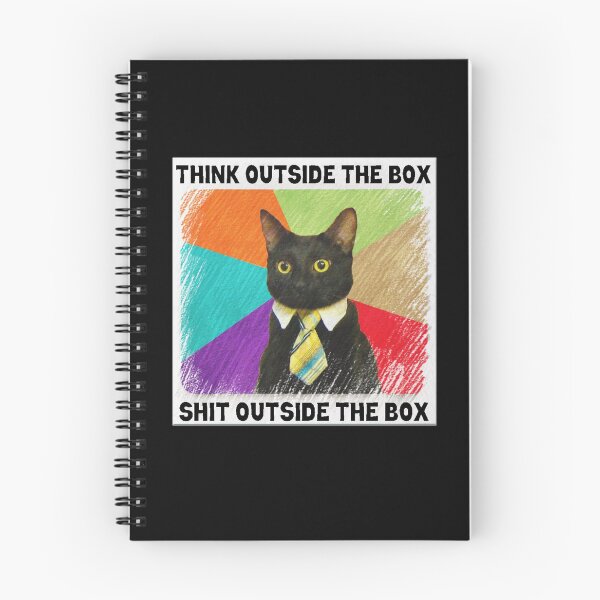 Item preview, Think Outside The Box Shit Outside The Box - Business Cat Meme designed and sold by Lenny Stahl.