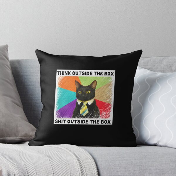 Item preview, Think Outside The Box Shit Outside The Box - Business Cat Meme designed and sold by Lenny Stahl.