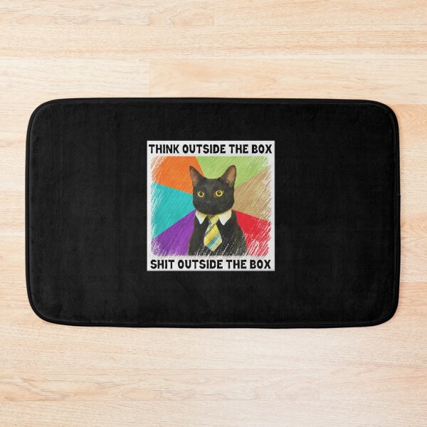 Item preview, Think Outside The Box Shit Outside The Box - Business Cat Meme designed and sold by Lenny Stahl.