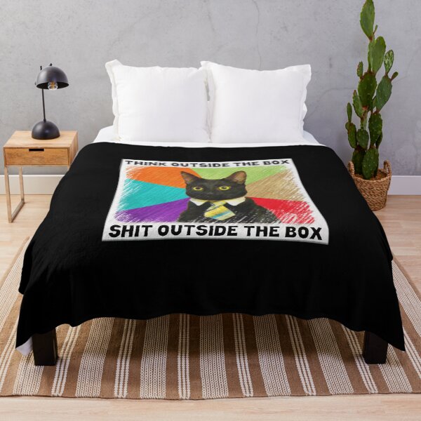 Item preview, Think Outside The Box Shit Outside The Box - Business Cat Meme designed and sold by Lenny Stahl.