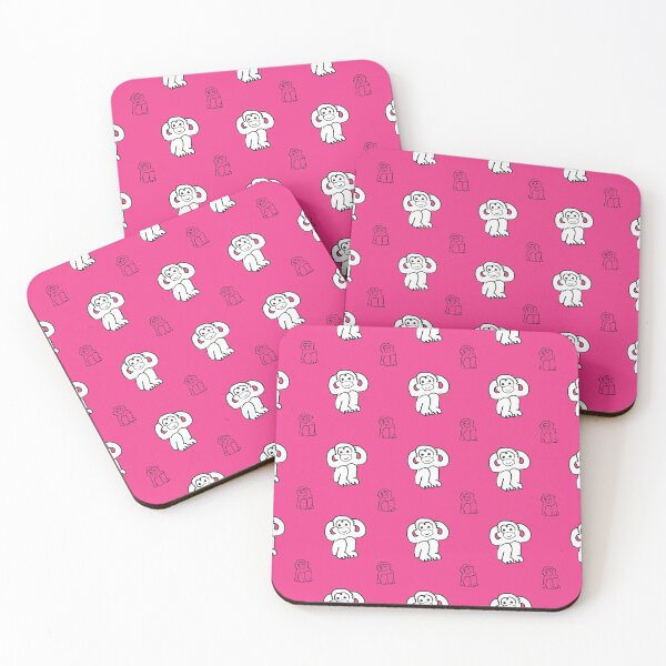 Item preview, White monkeys on pink background designed and sold by marufemia.