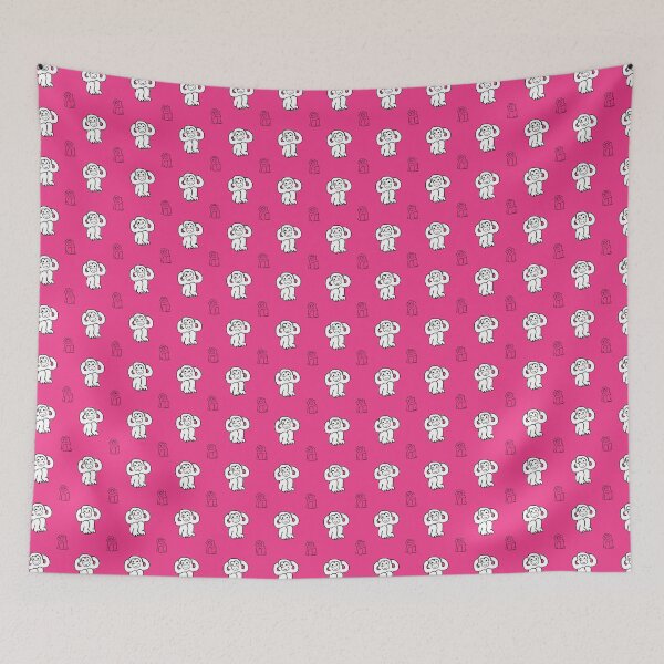 Item preview, White monkeys on pink background designed and sold by marufemia.