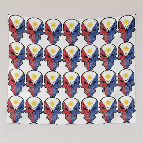 Item preview, Philippines Filipino Flag Skull Skeleton Flag Country World Nation Map Sign Symbol designed and sold by 9ine9.