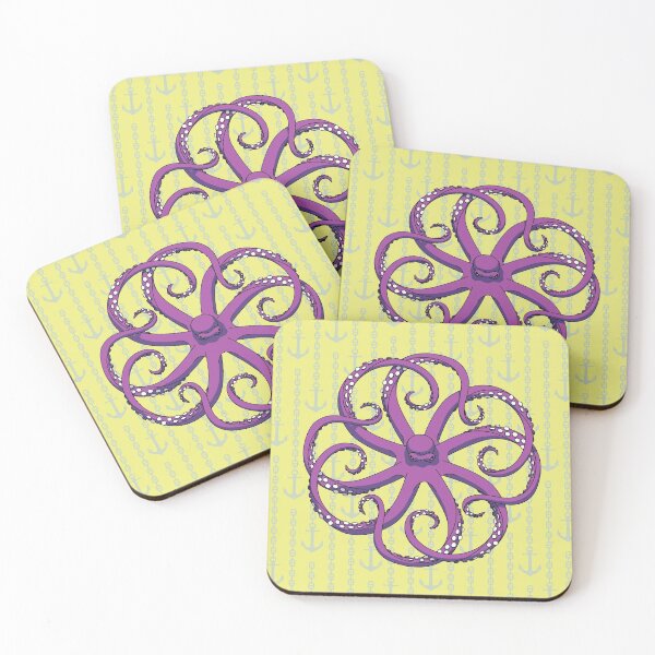 Aperçu de l'œuvre Hypnotic Octopus Purple & Ancres créée et vendue par Vorgus.