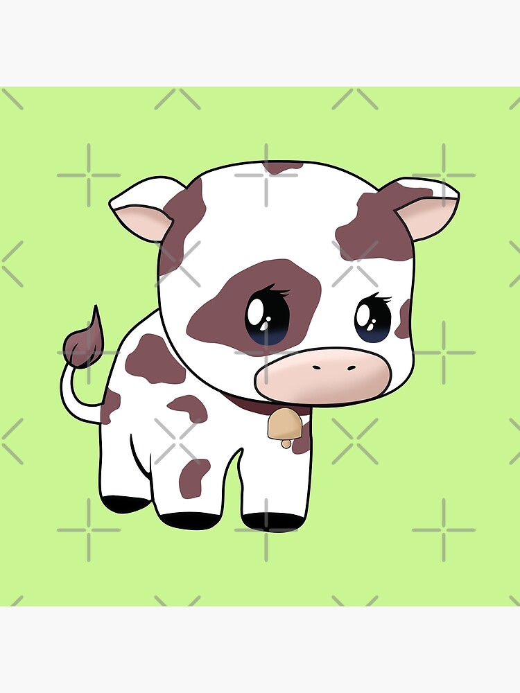 Strawberry Cow kawaii Art Board Print for Sale by MayBK