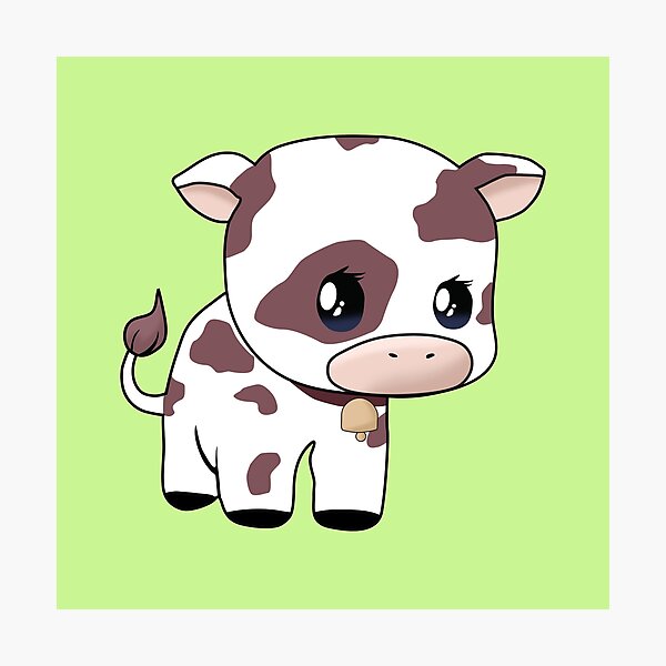 Strawberry Cow kawaii Photographic Print for Sale by MayBK