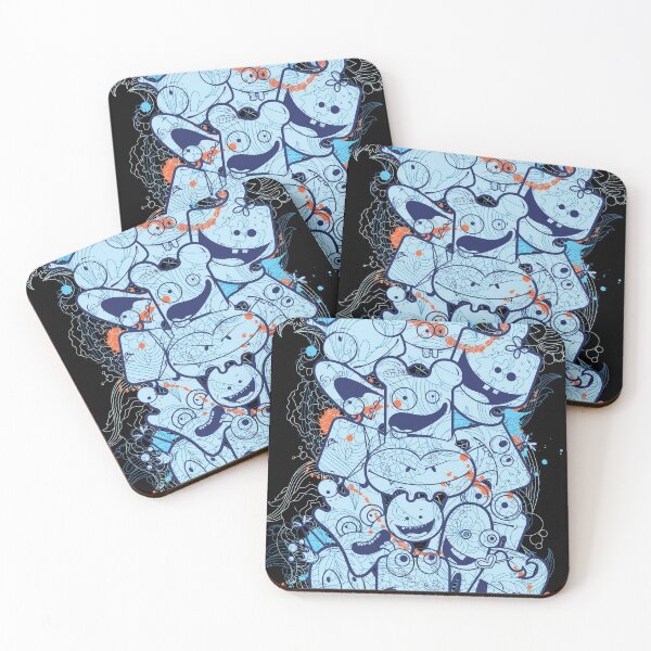 Item preview, Funny faces monster grimaces in blue gift designed and sold by Jelisandie.