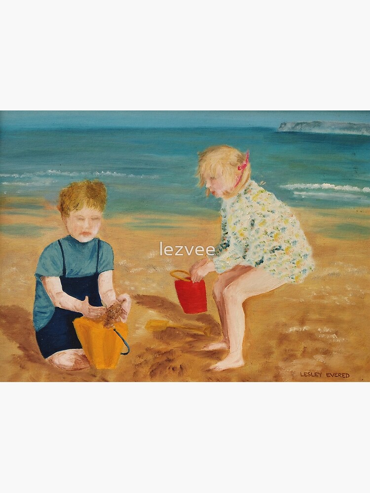 Beach selling child oil painting