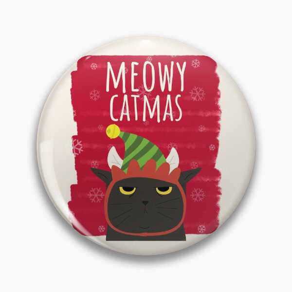 Item preview, Meowy Catmas Christmas Christmask Festive Black And White Elf Hat Cat  designed and sold by Sunny Collections.