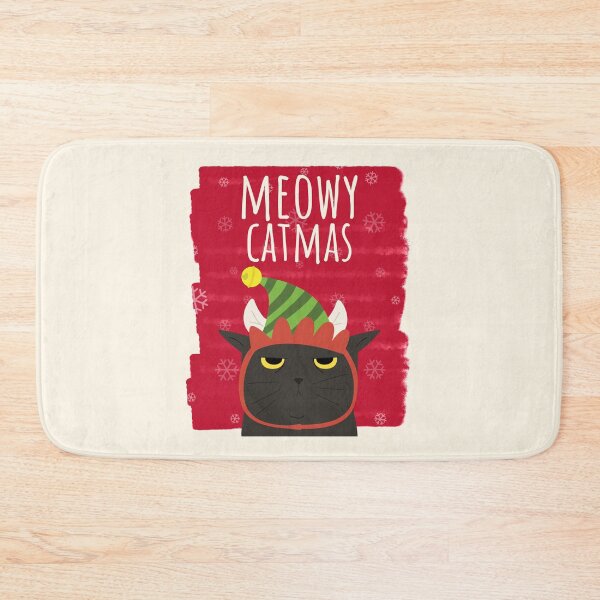 Item preview, Meowy Catmas Christmas Christmask Festive Black And White Elf Hat Cat  designed and sold by Sunny Collections.