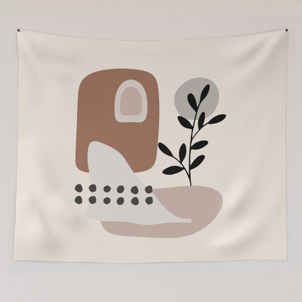 Item preview, Flower Blossom Abstract Shapes Warm Toned  Boho Design designed and sold by zedonee.