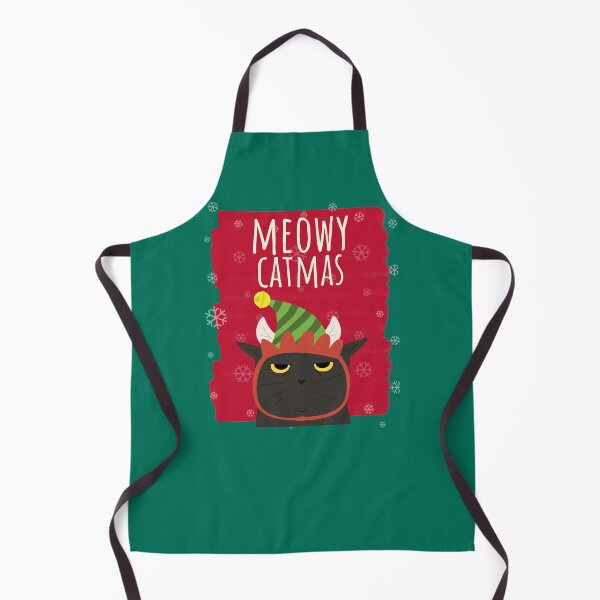 Item preview, Meowy Catmas Christmas Christmask Festive Black And White Elf Hat Cat Green designed and sold by Sunny Collections.