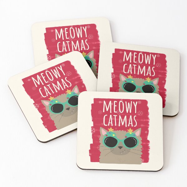 Item preview, Meowy Catmas Christmas Christmask Festive Glasses Cat  designed and sold by Sunny Collections.
