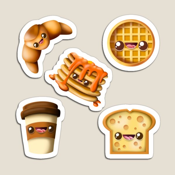 Cartoon Food Drinks Snack Food Stickers Pack #1 of 3 Journals