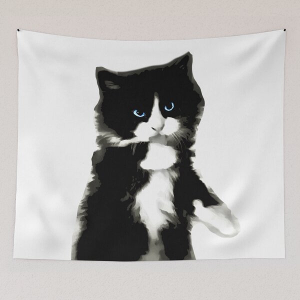 Item preview, Cute Blue-Eyed Black and White Kitten designed and sold by RTrivella.