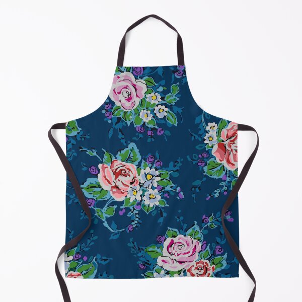 Item preview, Retro Batik Roses on Navy Ground designed and sold by Leslie Rogers Todder.