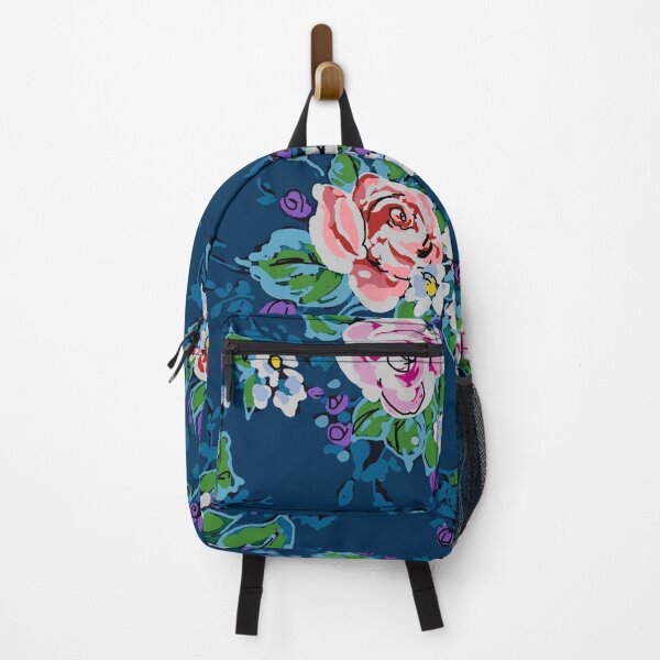Item preview, Retro Batik Roses on Navy Ground designed and sold by Leslie Rogers Todder.