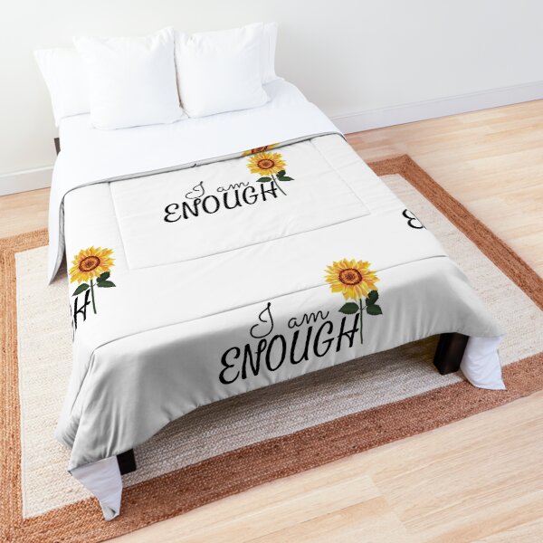 I am enough Sunflower Affirmation Comforter