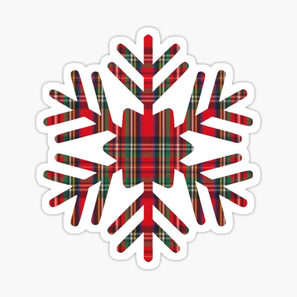 Christmas Plaid Snowflake Sticker