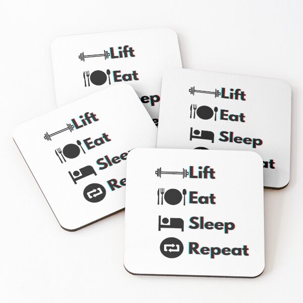 Item preview, Lift, Eat, Sleep, Repeat Red and Blue Holographic  designed and sold by JustAMillenial -.