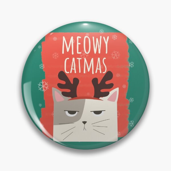 Item preview, Meowy Catmas Christmas Christmask Festive Antlers Cat Green designed and sold by Sunny Collections.