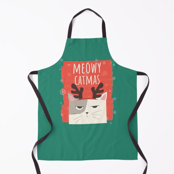 Item preview, Meowy Catmas Christmas Christmask Festive Antlers Cat Green designed and sold by Sunny Collections.