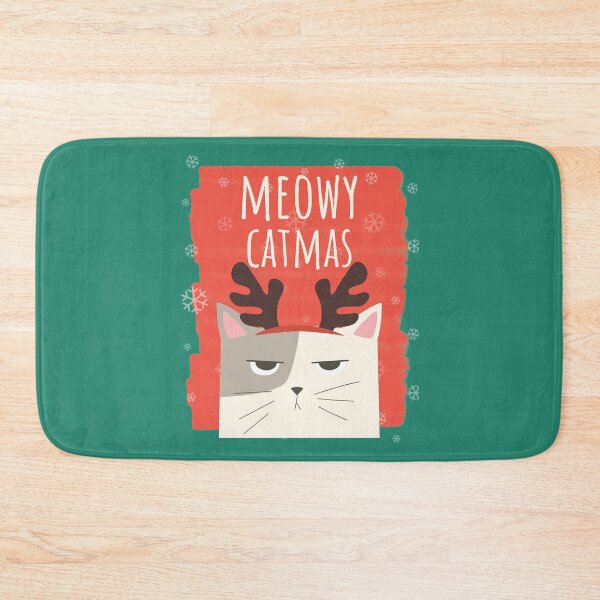 Item preview, Meowy Catmas Christmas Christmask Festive Antlers Cat Green designed and sold by Sunny Collections.