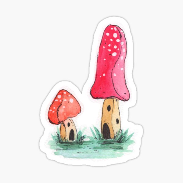 Mushroom Fairy Houses Sticker