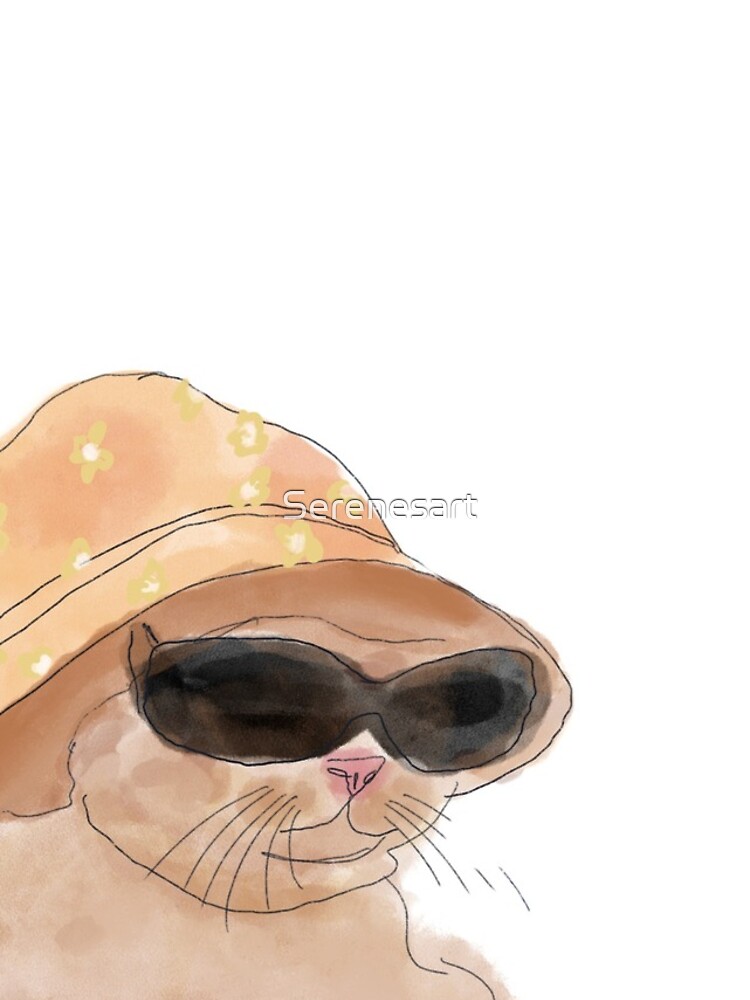 Cat wearing a bucket hat and glasses iPhone Case for Sale by