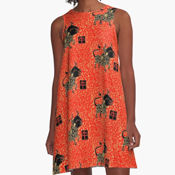 Year of the Ox Chinese New Year A-Line Dress