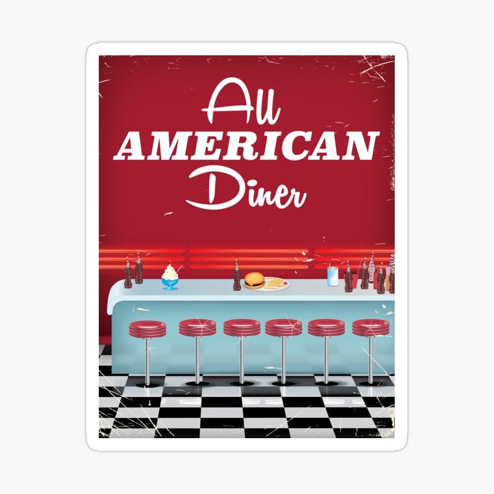 American Diner fridge magnet og 