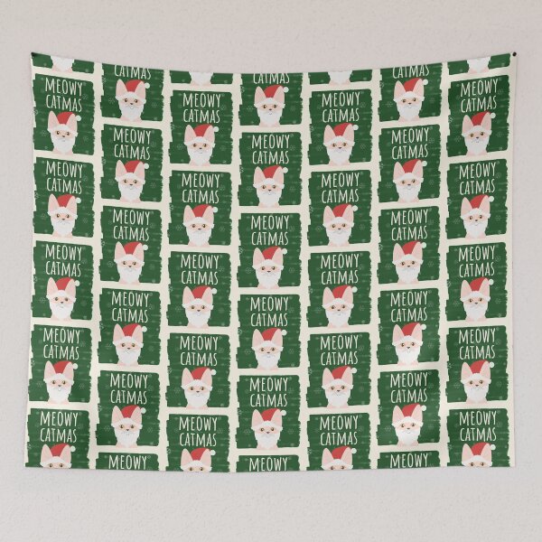 Item preview, Meowy Christmas Christmask Bald Sphynx Cat Santa Hat Festive Cat  designed and sold by Sunny Collections.