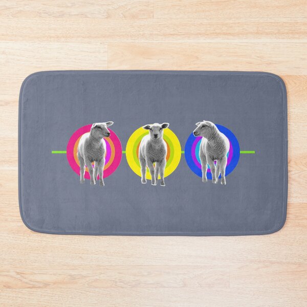 Item preview, Sleep well when you count these adorable, colourful baby sheep on denim blue designed and sold by Caroline Laursen.