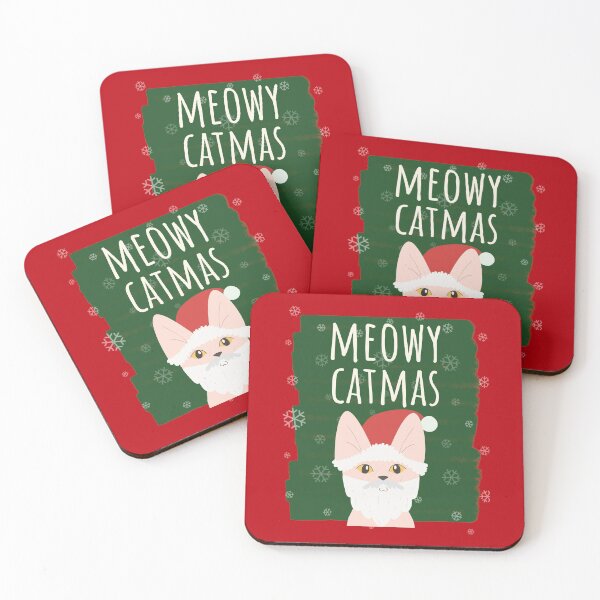 Item preview, Meowy Christmas Christmask Bald Sphynx Cat Santa Hat Festive Cat Red designed and sold by Sunny Collections.