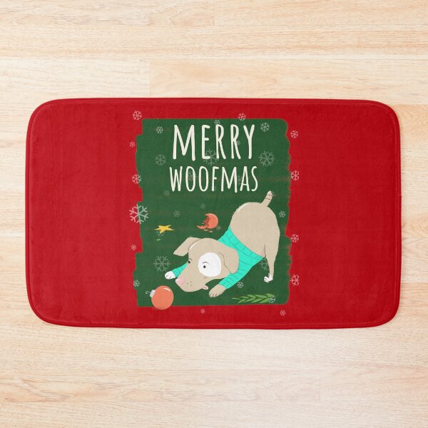 Item preview, Merry Woofmas Christmas Festive Baubles Scene Dog Red designed and sold by Sunny Collections.