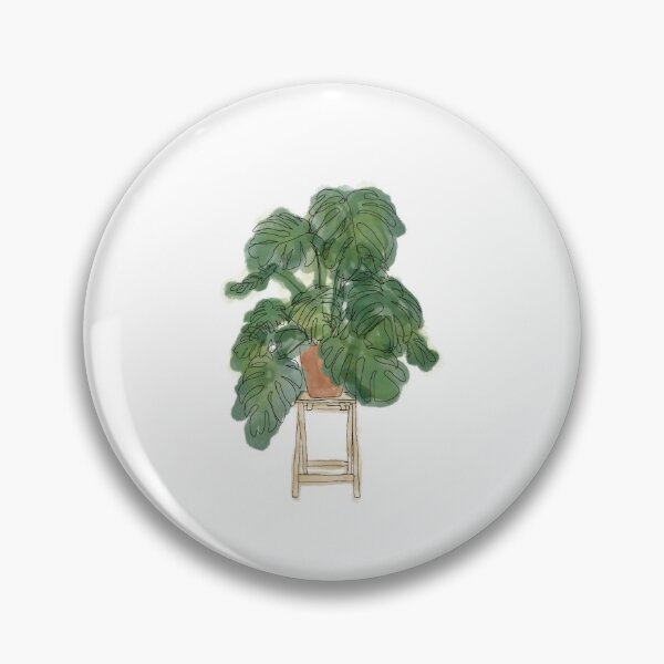 Item preview, Palm Tree/monstera leaf plant in a ceramic pot on stand designed and sold by Serenesart.