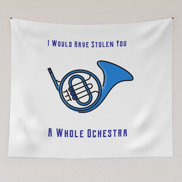 Item preview, I Would Have Stolen You A Whole Ochestra Blue French Horn Horn(How I Met Your Mother) designed and sold by Xrizen  Designs.